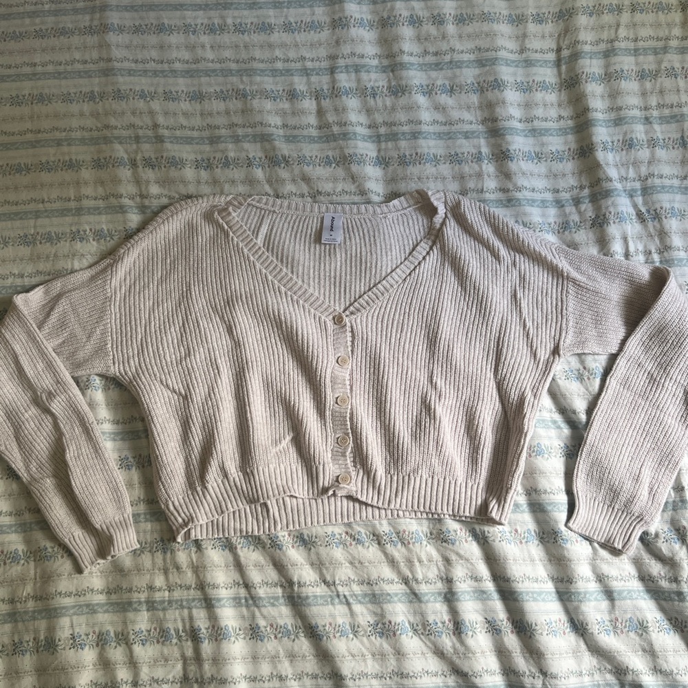 Abound Women's Light Cream Button-Up Cardigan